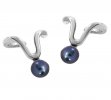 Left And Right Wishbone Black Freshwater Pearl Ear Cuff Wrap Set