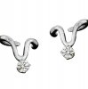 Left And Right Wishbone Shaped Round Cubic Zirconia Ear Cuff Wrap Set