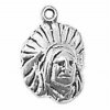 Partial 3D American Indian Chief Face With Headdress Charm