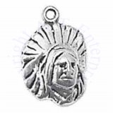 Partial 3D American Indian Chief Face With Headdress Charm