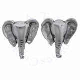 Partial 3D Elephant Head Post Earrings
