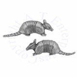 Partial 3D Side Facing Armadillo Post Earrings