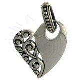 Partial Decorative Filigree Heart Charm