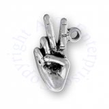 3D Right Hand Peace Hand Sign Charm