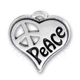 Peace Heart Charm