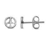 Small Peace Sign Symbol Stud Post Earrings