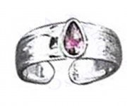 Pear Teardrop Amethyst Gemstone Toe Ring