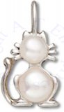 Kitty Cat With Pearl Body Charm