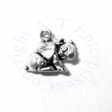 3D I Love Pigs Sitting Pig With Heart Charm