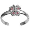 Pink Cubic Zirconia Butterfly Adjustable Toe Ring