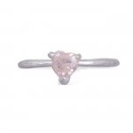 Pink Ice Cubic Zirconia Heart Adjustable Toe Ring