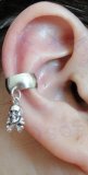 Left Or Right Dangling Pirate Skull And Crossbones Charmed Ear Cuff