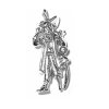 3D Standing Man Pirate Holding Sword With Peg Leg Charm