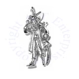 3D Standing Man Pirate Holding Sword With Peg Leg Charm