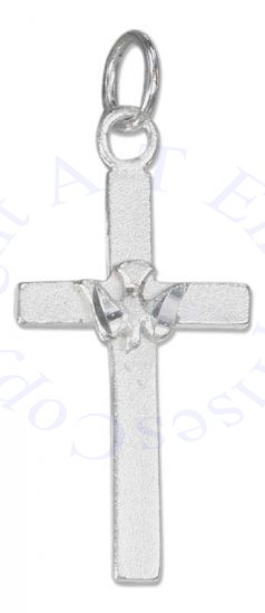 Flat Christian Religious Cross Dove Charm - Click Image to Close