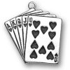Good Luck Poker Hand Hearts Royal Flush Playing Cards Charm