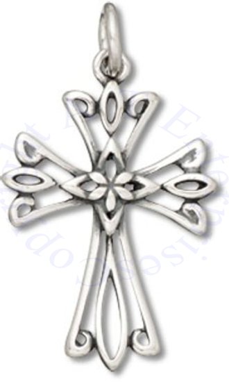 Pointed Filgree Cross Charm - Click Image to Close