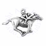 3D Race Horse And Jockey Rider Charm