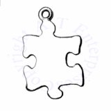 Sterling Silver Flat Puzzle Piece Charm