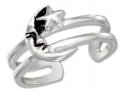 Celestial Quarter Moon Star Adjustable Toe Ring For Petite Toes