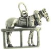 3D Quarter Horse Tied To Hitching Post Charm
