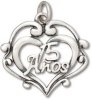 Quinceanera 15 Anos Inside Of Hearts With Scrolls Birthday Charm