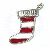 Red And White Christmas Stocking Charm