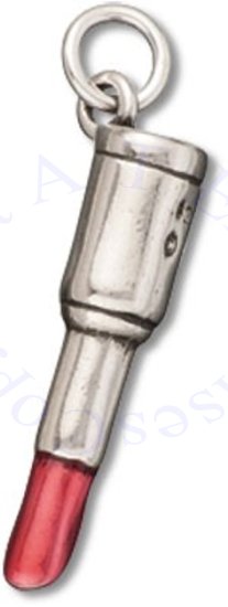 3D Red Enameled Tube Of Lip Stick Charm - Click Image to Close