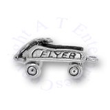 3D Red Rider Flyer Wagon Charm
