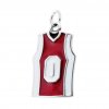 Red White Enameled Basketball Jersey Shirt Uniform Charm