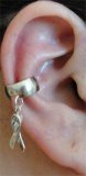 Left Or Right Dangling Nonpiercing Ribbon Charmed Ear Cuff