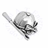 Sterling Silver 3D Riding Hat With Crop Charm