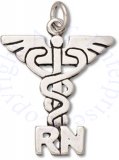 RN Caduceus Medical Symbol Charm