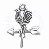 Side Facing Rooster Chicken Weather Vane Charm