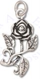 Long Stem Rose With Thorns Charm