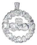 Claddagh Surrounded Hearts Pendant
