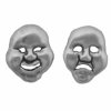Round Comedy And Tragedy Drama Mask Post Earrings