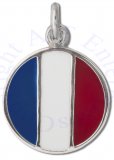 Round French France Flag Symbol Charm