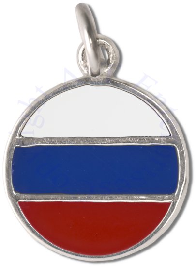 Round Russian Flag Symbol Charm - Click Image to Close