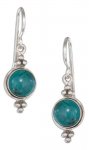 Turquoise Dangle Earrings Beads On Top Bottom