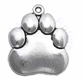 Rounded Cat Or Dog Paw Print Charm