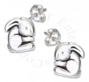 Rounded Rabbit Post Earrings