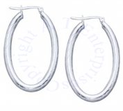 Rounded Rectangle Hoop Earrings Diagonal Lines