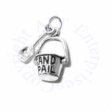 Sterling Silver 3D Sand Pail And Shovel Charm