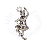 3D Dancing Scotsman Wearing Plaid With Arm Raised Charm