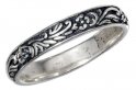 Unisex Scrolled Wedding Band Ring 3mm