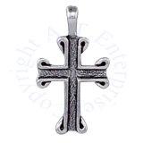 Channeled Christian Scrolled Cross Pendant