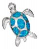 3D Imitation Blue Opal Shell Sea Turtle Pendant