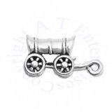 3D Early Frontier Settlers Covered Wagon Charm