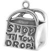 One Sided Shop Til You Drop Shopping Bag Charm